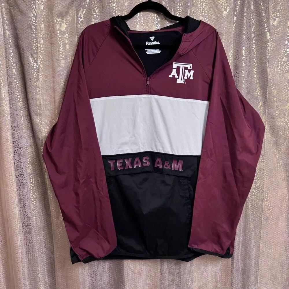 Fanatics Men's Maroon Texas A&M Aggies Victory On Anorak Half-Zip Jacket Large